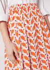Geo Leaves Maxi Skirt, Orange, large