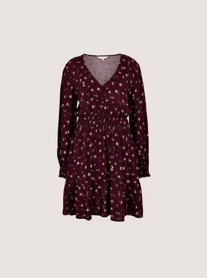 Vintage Floral Crepe Mini Dress