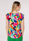 Colour Block Leaf Top, Red, large