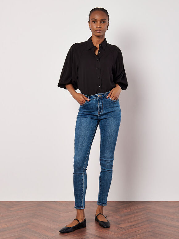 Sienna Distressed Denim Skinny Fit Jeans, Blue, large