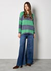 Large Stripe Oversized Jumper, Navy, large