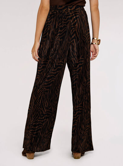 Zebra Plisse Palazzo Trouser
