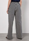 Wide Leg Stripe Trousers, Navy, large