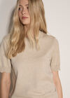 Scallop Knitted T-Shirt, Stone, large