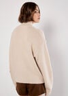 Embroidered Flower Chunky Knit Jumper, Stone, large