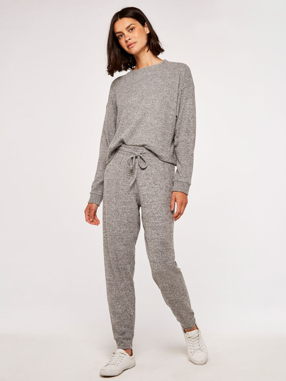 Ribbed Joggers, Grey, large
