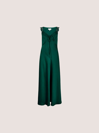 Satin Lace Maxi Dress