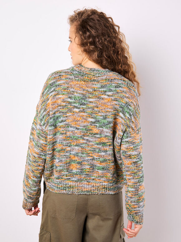 Space Dye Boxy Jumper, Green, large