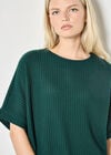 Waffle Knit Batwing Top, Green, large