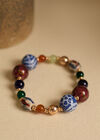 Multi Stone Beaded Bracelet, Blue, large