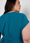 Curve Textured Wrap Midi Dress, Blue, large