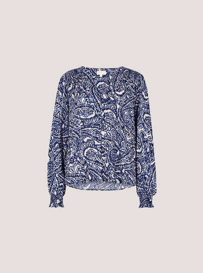Paisley Print Shimmer Blouse
