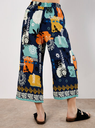 Colourful Sketch Print Culottes