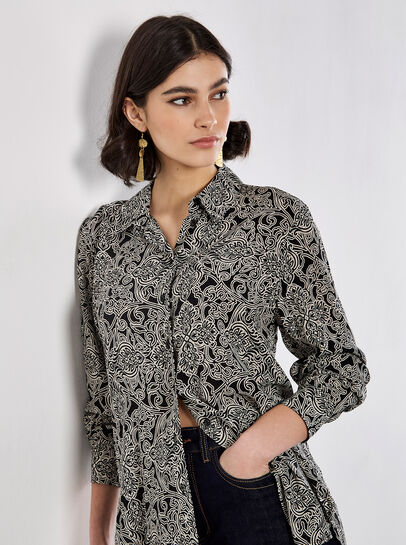 Art Deco Paisley Print Shirt