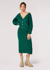 Ribbed Knit Reversible Cardigan Top, Green, large