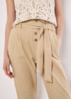 Straight Leg Paperbag Trousers, Stone, large