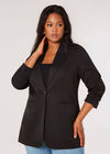 Curve Tailored One Button Blazer, Black, large