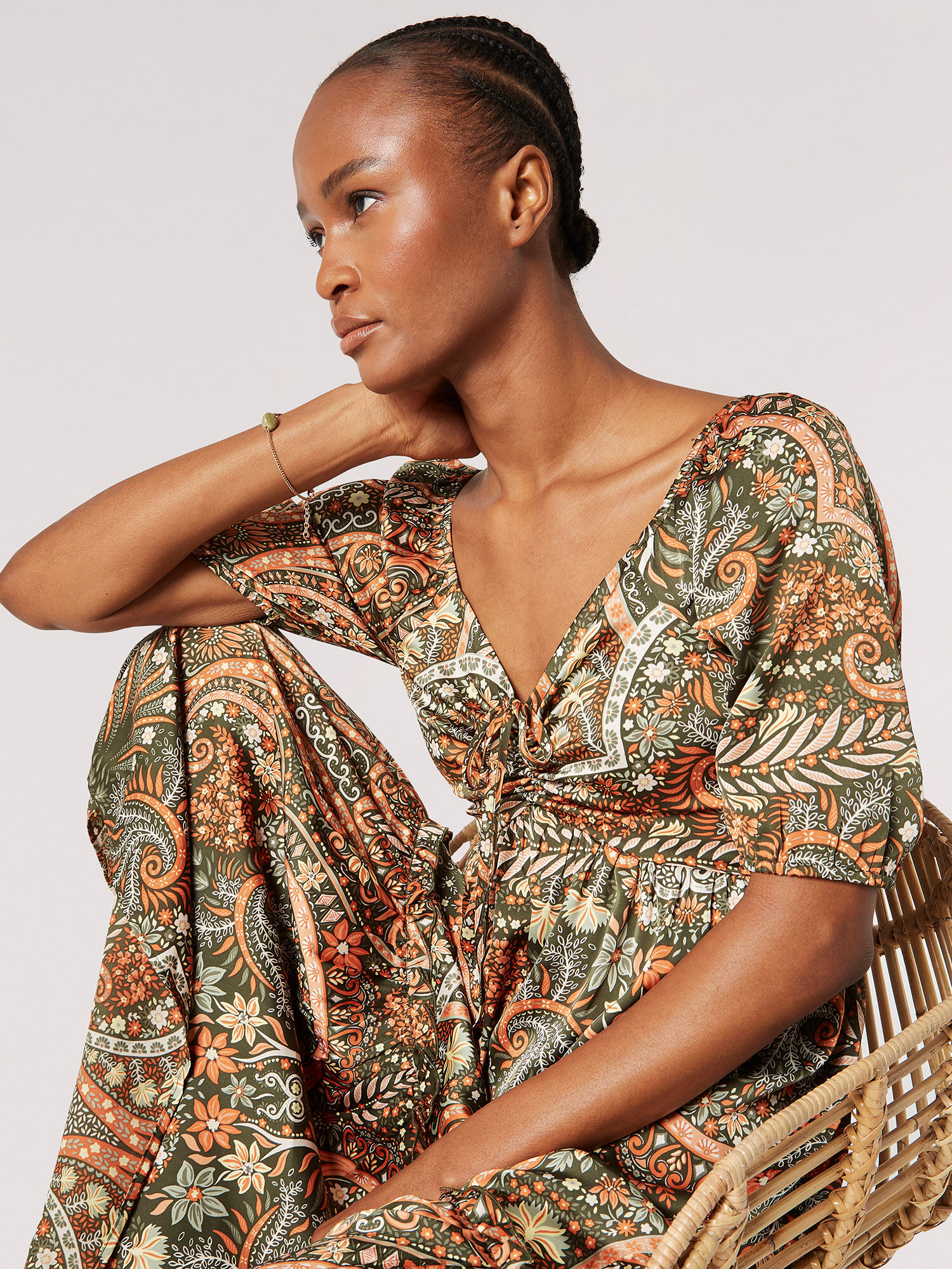 Satin boho dress outlet