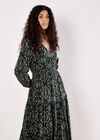 Smock Waist Tiered Dress, Green, large