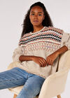 Fairisle Edge Jumper, Stone, large