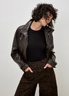 Zoe Wide Leg Leopard Print Jeans, Brown, large