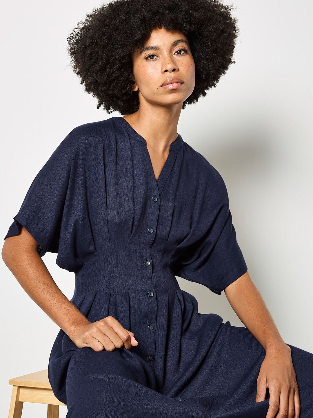 apricot pleated dress Divine Beauty Apricot High Neck Pleated Maxi Dress, Apricot M