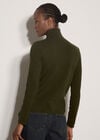 Ribbed Knit Asymmetric Cardigan, Khaki, large