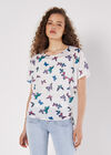 Butterfly Print Camisole Insert Top, White, large