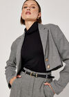 Dogtooth Cropped Blazer, Black, large