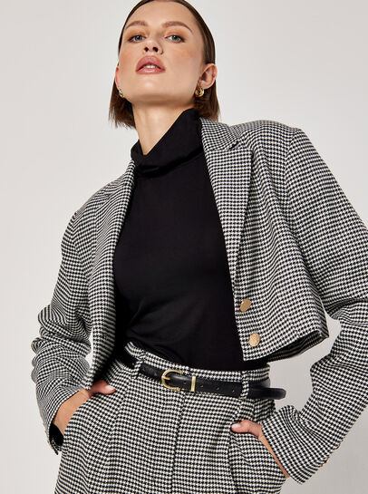 Dogtooth Cropped Blazer
