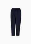 Ladder Lace Insert Linen Joggers, Navy, large
