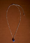 Silver Tone Heart Pendant Necklace, Red, large