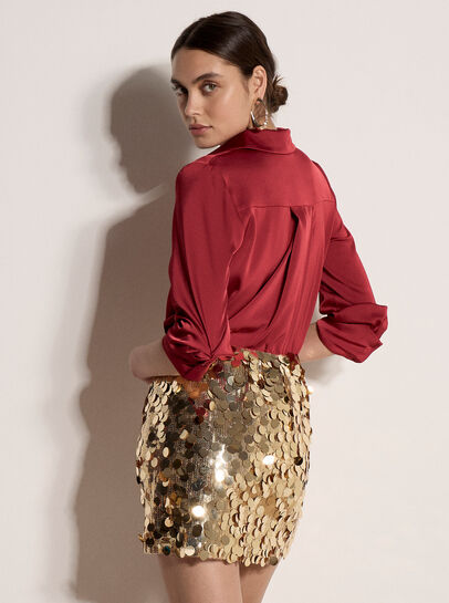 Multi Sequin A-Line Mini Skirt