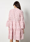 Broderie Anglaise Tiered Mini Dress, Pink, large