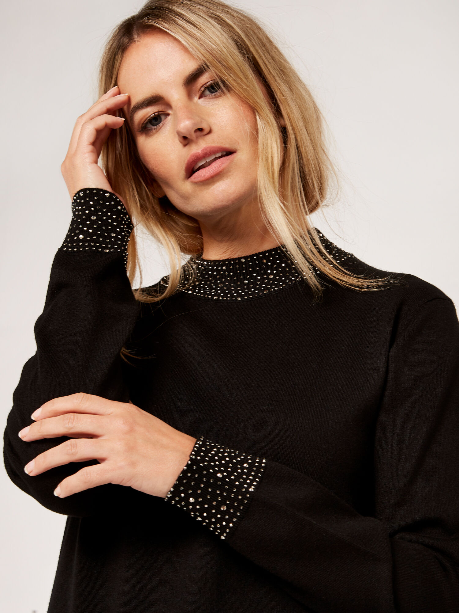 Black studded jumper sale