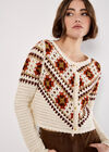 Crochet Squares Scallop Cardigan, Stone, large