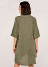 Raw Edge Tunic Top, Khaki, large