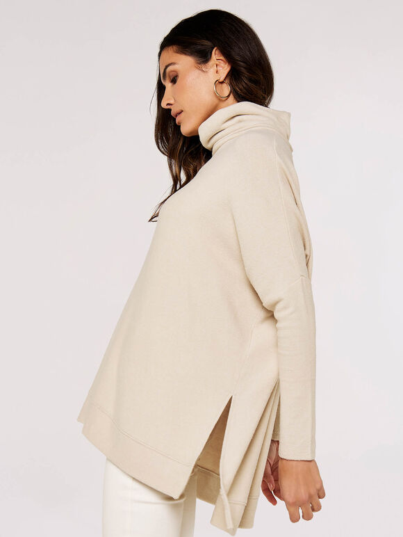 Soft Touch Heavy Jumper, Stone, large