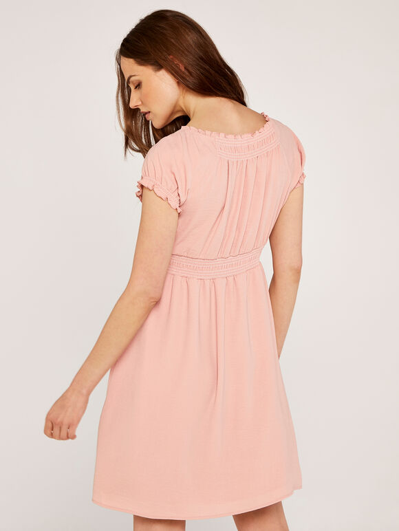 Milchmädchen-Minikleid, Rosa, groß