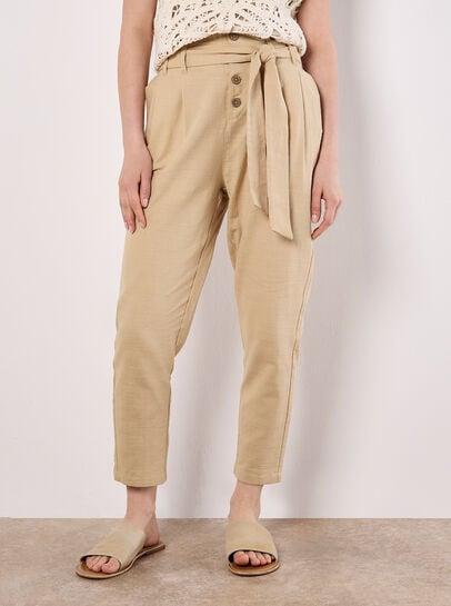 Straight Leg Paperbag Trousers