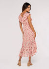Floral Ruffle Midi Dress, Pink, large
