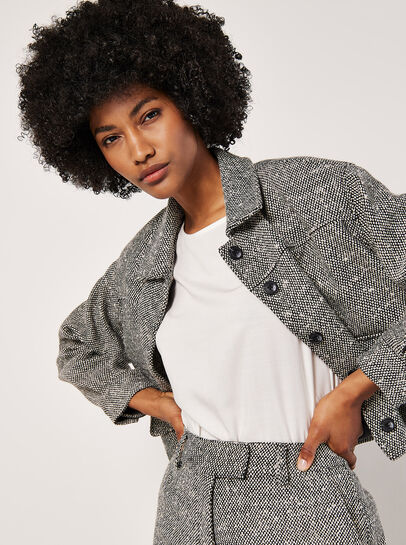 Textured Cropped Shacket