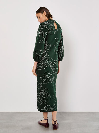 Floral Knitted Midi Dress