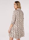 Geometric Print Mini Dress, Stone, large
