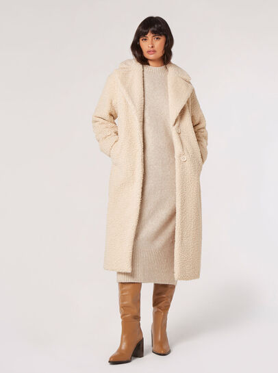 Longline Borg Teddy Coat
