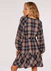 Check Print Ruffle Mini Dress, Rust, large