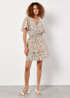 Watercolour Blooms Chiffon Mini Dress, Mint, large