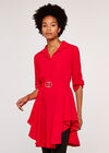 Hanky Hem Belted Top, Red, large
