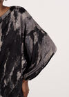 Abstract Paint Oversized Top, Grey, large
