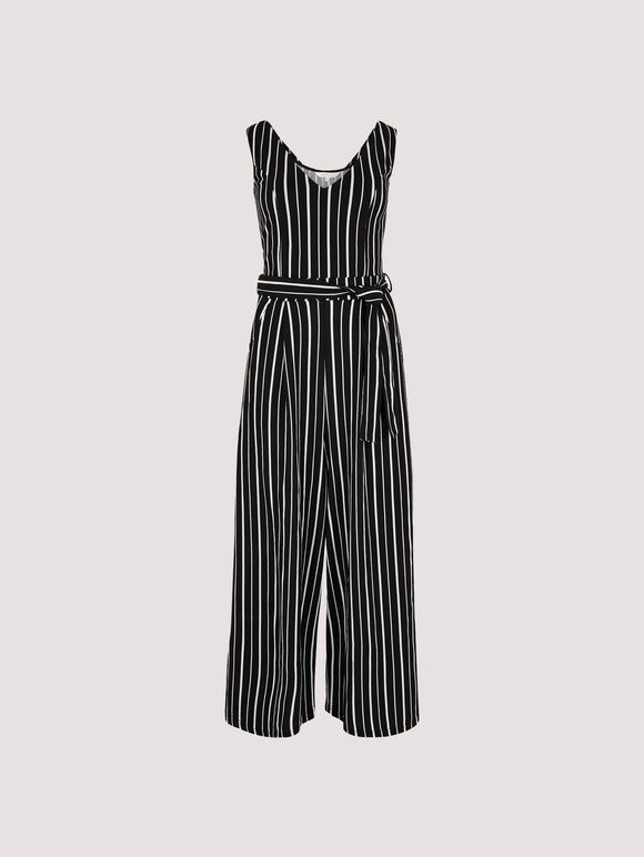 Stripe Pocket Jumpsuit, Black, large